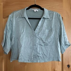 Lunya washable silk button up top. Size S.